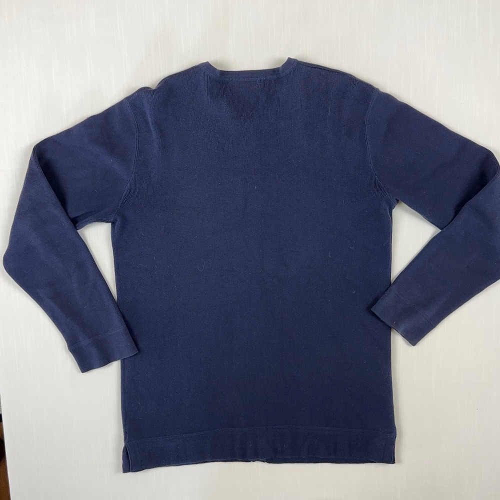Vtg‎ Eddie Bauer Y2K Navy Blue 100% Cotton Button Front Cardigan Sweater Small - Picture 3 of 6